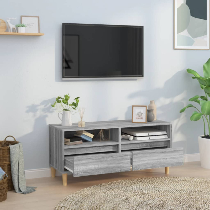 Szafka pod TV, szary dąb sonoma, 100x34,5x44,5 cm