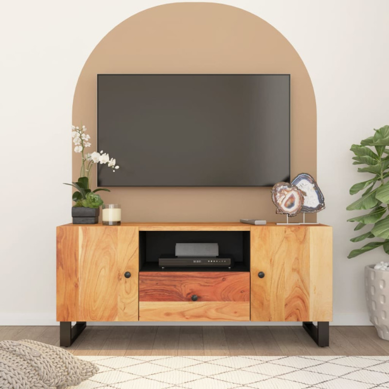 Szafka RTV, 105x33,5x46 cm, akacja i materiał drewnopochodny