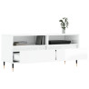 Szafka pod TV, wysoki połysk, biała, 100x34,5x44,5 cm