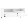 Szafka pod TV, wysoki połysk, biała, 100x34,5x44,5 cm