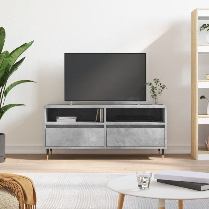 Szafka pod TV, szarość betonu, 100x34,5x44,5 cm