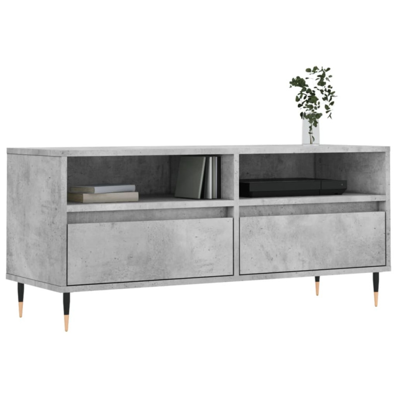 Szafka pod TV, szarość betonu, 100x34,5x44,5 cm