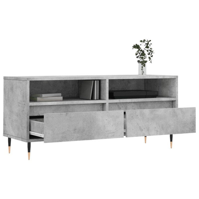Szafka pod TV, szarość betonu, 100x34,5x44,5 cm