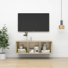Wisząca szafka pod TV, kolor dąb sonoma, 37x37x107 cm