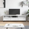 Szafka pod TV, wysoki połysk, biała, 150x30x44,5 cm