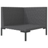 Sofa ogrodowa z poduszkami, zaokrąglony rattan PE