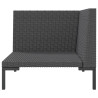 Sofa ogrodowa z poduszkami, zaokrąglony rattan PE