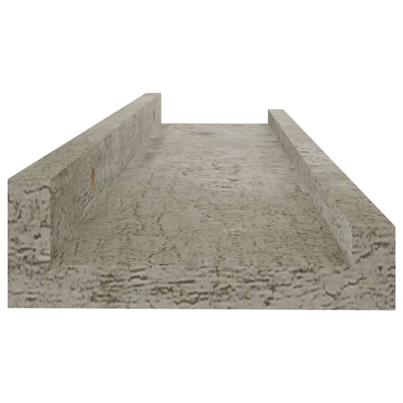 Półki ścienne, 2 szt., szarość betonu, 40x9x3 cm