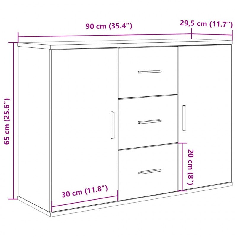 Szafka, stare drewno, 90x29,5x65 cm, materiał drewnopochodny