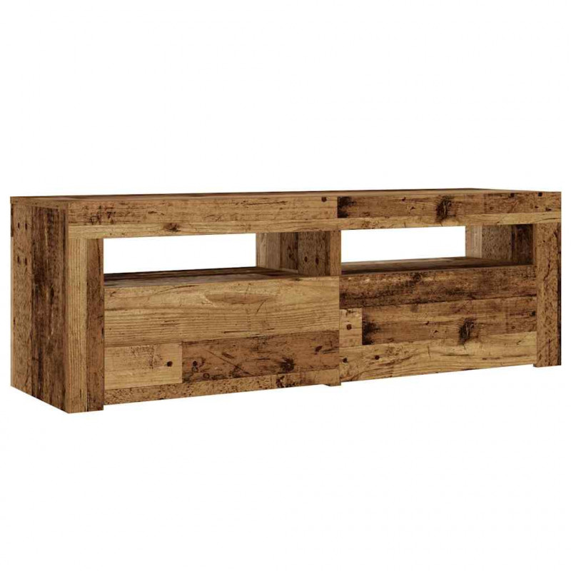 Szafki nocne z LED, 2 szt., stare drewno, 60x35x40 cm