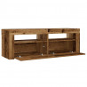 Szafki nocne z LED, 2 szt., stare drewno, 60x35x40 cm