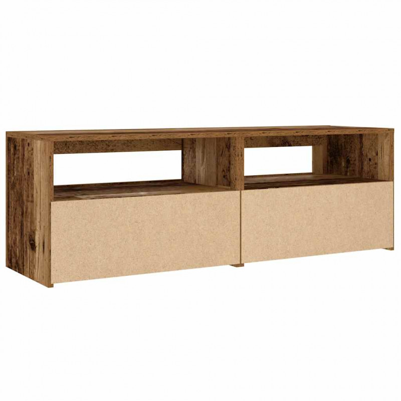 Szafki nocne z LED, 2 szt., stare drewno, 60x35x40 cm