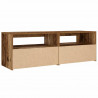 Szafki nocne z LED, 2 szt., stare drewno, 60x35x40 cm