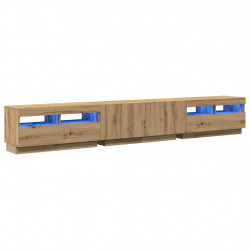 Szafka pod TV z oświetleniem LED, dąb artisan, 260x35x40 cm