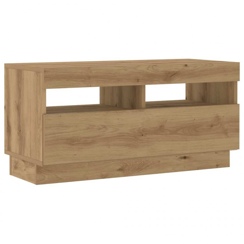 Szafka pod TV z oświetleniem LED, dąb artisan, 260x35x40 cm