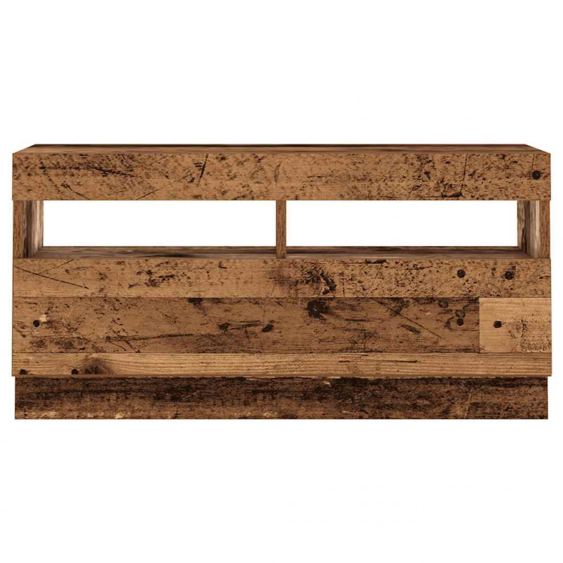 Szafka pod TV z oświetleniem LED, stare drewno, 180x35x40 cm