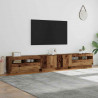 Szafka pod TV z oświetleniem LED, stare drewno, 260x35x40 cm