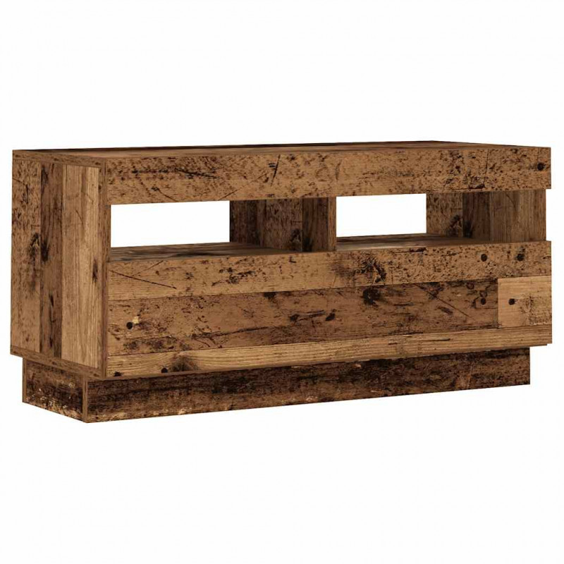 Szafka pod TV z oświetleniem LED, stare drewno, 260x35x40 cm