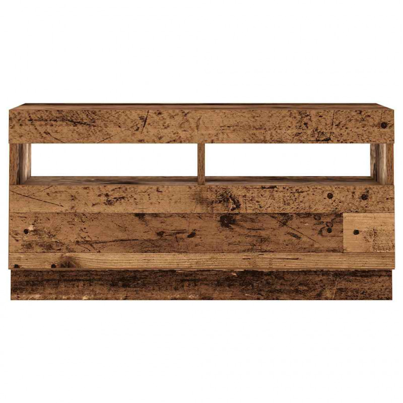 Szafka pod TV z oświetleniem LED, stare drewno, 260x35x40 cm