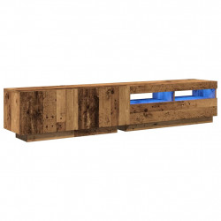 Szafka pod TV z oświetleniem LED, stare drewno, 200x35x40 cm