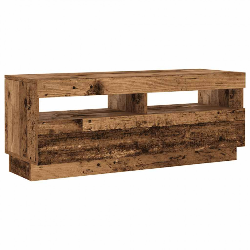 Szafka pod TV z oświetleniem LED, stare drewno, 200x35x40 cm
