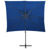 Parasol wiszący z podwójną czaszą, 250x250 cm, niebieski