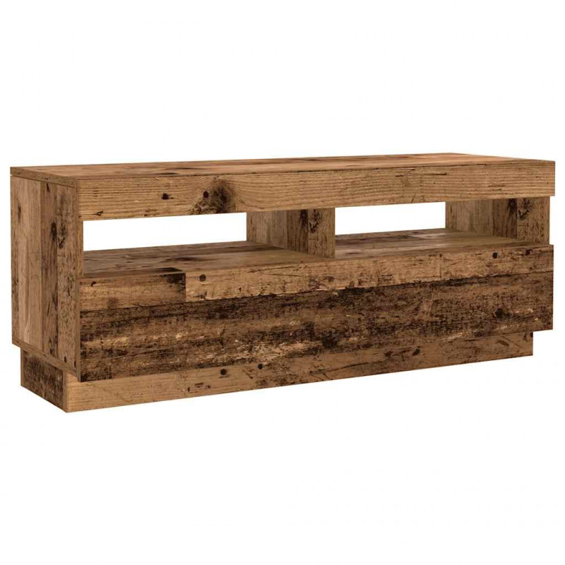 Szafka pod TV z oświetleniem LED, stare drewno, 300x35x40 cm