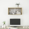 Wisząca szafka pod TV, dąb sonoma i biel, 37x37x72 cm