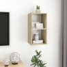 Wisząca szafka pod TV, dąb sonoma i biel, 37x37x72 cm
