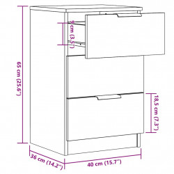 Szafki nocne, 2 szt., dąb artisan, 40x36x65 cm