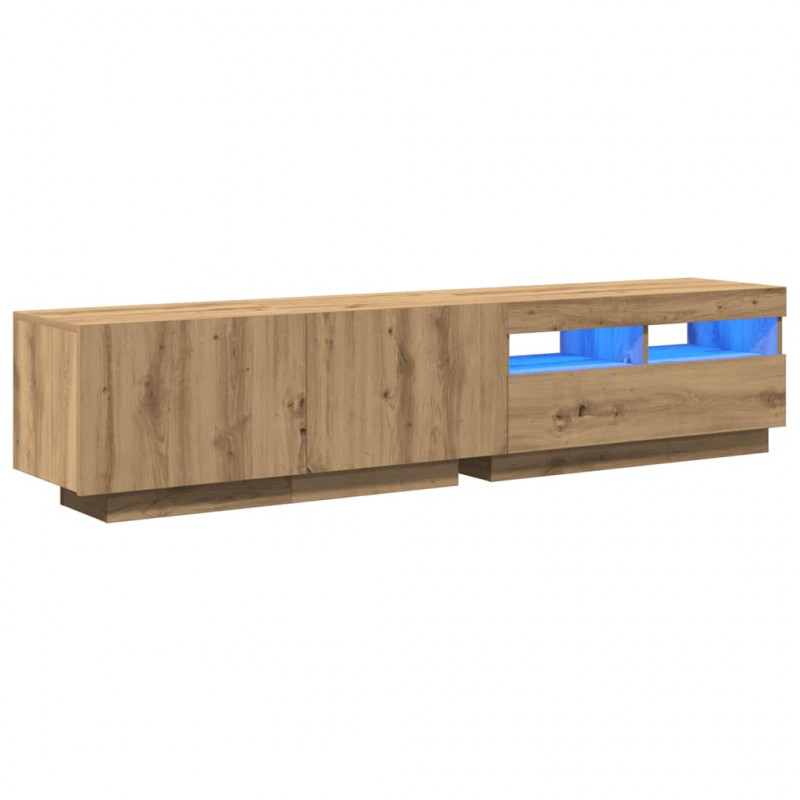 Szafka pod TV z oświetleniem LED, dąb artisan, 180x35x40 cm