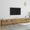 Szafka pod TV z oświetleniem LED, dąb artisan, 300x35x40 cm