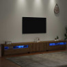 Szafka pod TV z oświetleniem LED, dąb artisan, 300x35x40 cm