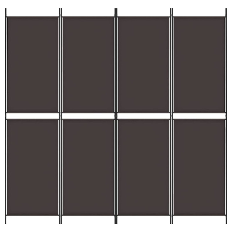 Parawan 4-panelowy, brązowy, 200x200 cm, tkanina
