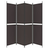 Parawan 4-panelowy, brązowy, 200x200 cm, tkanina