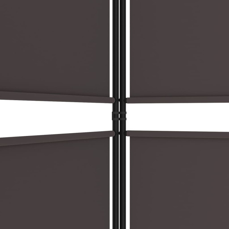 Parawan 4-panelowy, brązowy, 200x200 cm, tkanina