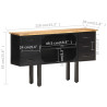 Komoda, 110x30x65 cm, lite surowe drewno mango i stal