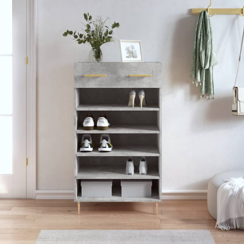 Szafka na buty, szarość betonu, 60x35x105 cm