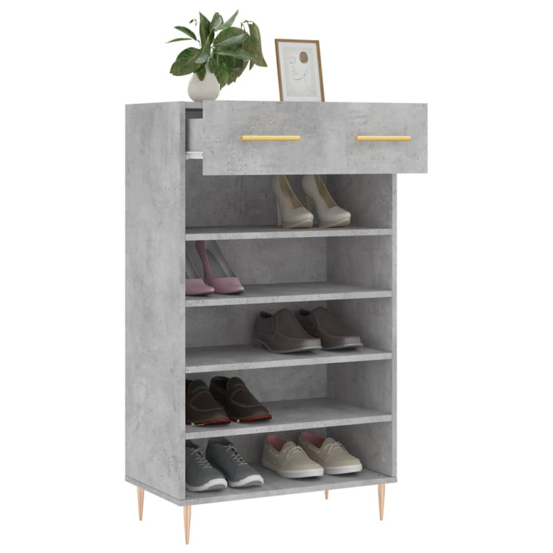 Szafka na buty, szarość betonu, 60x35x105 cm