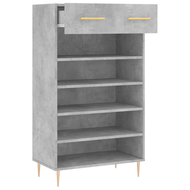 Szafka na buty, szarość betonu, 60x35x105 cm