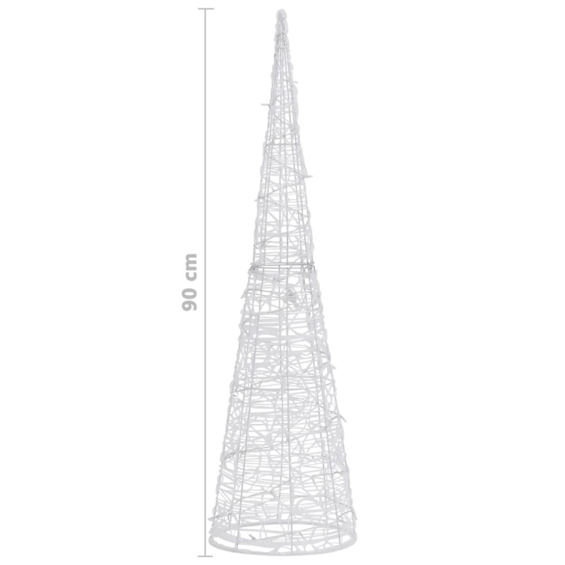 Stożek dekoracyjny, akrylowy, kolorowy, LED, 90 cm
