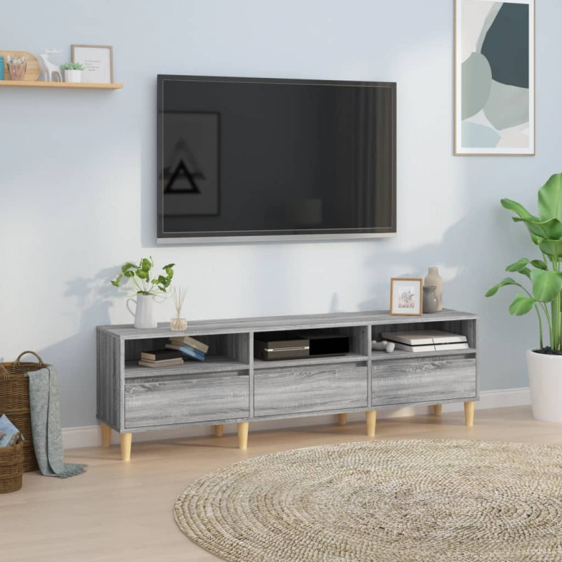 Szafka pod TV, szary dąb sonoma, 150x30x44,5 cm