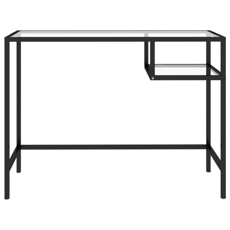 Biurko komputerowe, przezroczyste, 100x36x74 cm, szklane