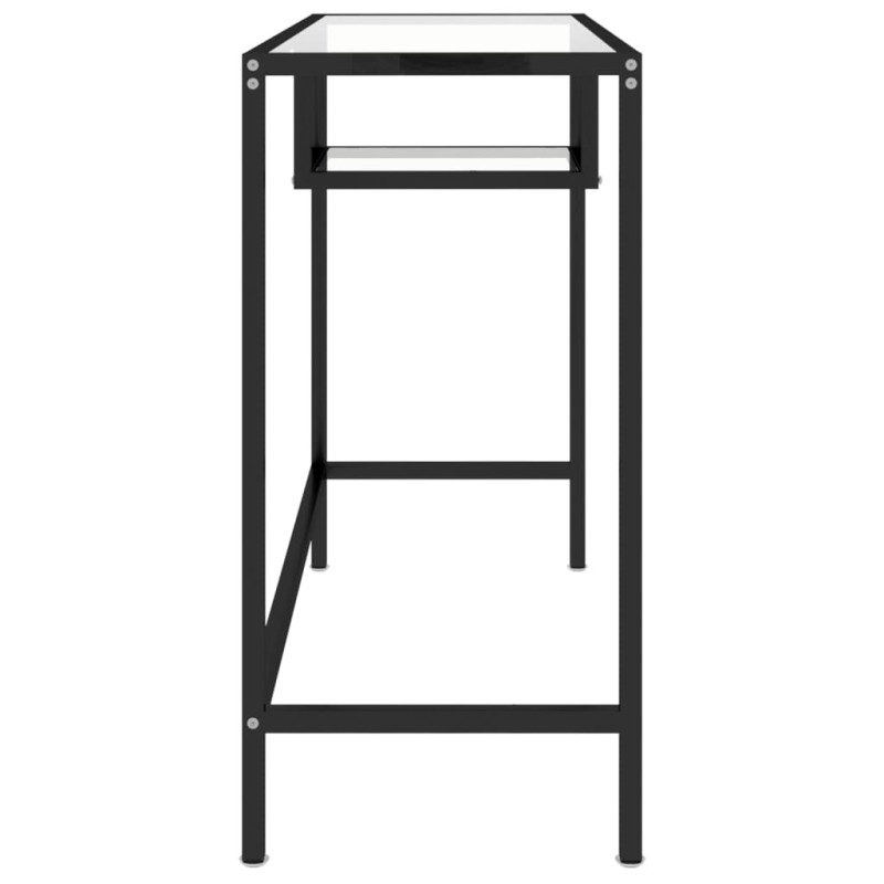 Biurko komputerowe, przezroczyste, 100x36x74 cm, szklane