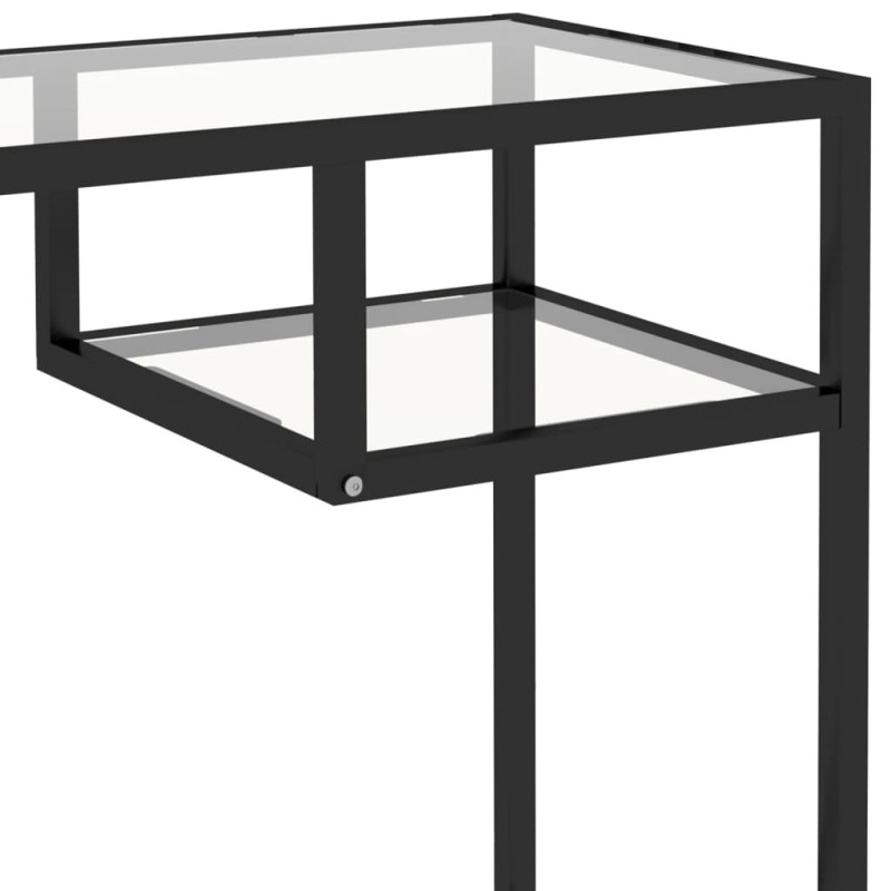 Biurko komputerowe, przezroczyste, 100x36x74 cm, szklane