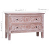 Komoda z 2 szufladami, 90x30x60 cm, lite drewno mahoniowe