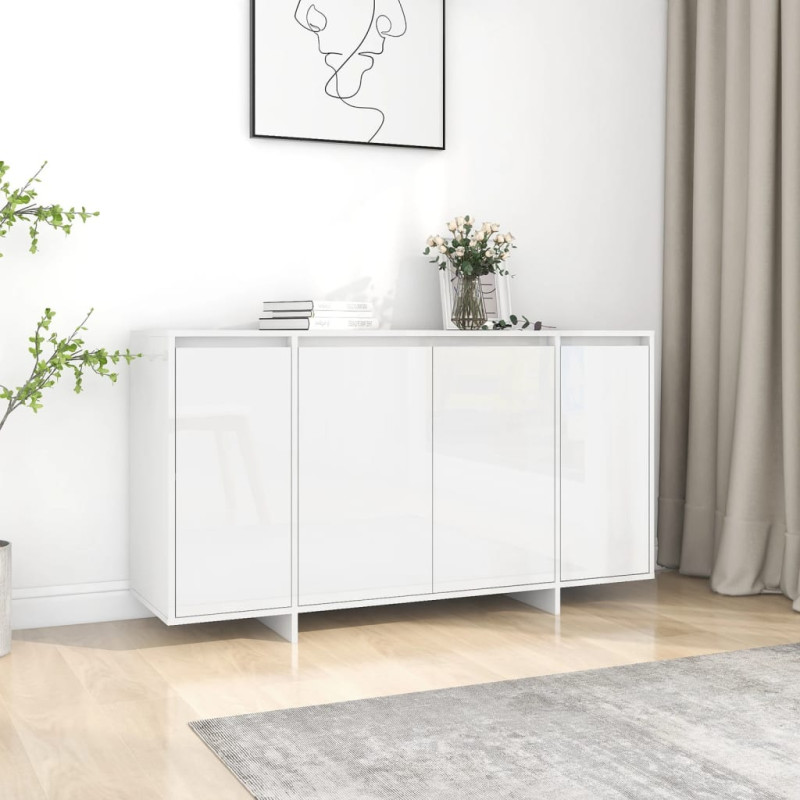 Szafka, biała, połysk, 135x41x75 cm, materiał drewnopochodny