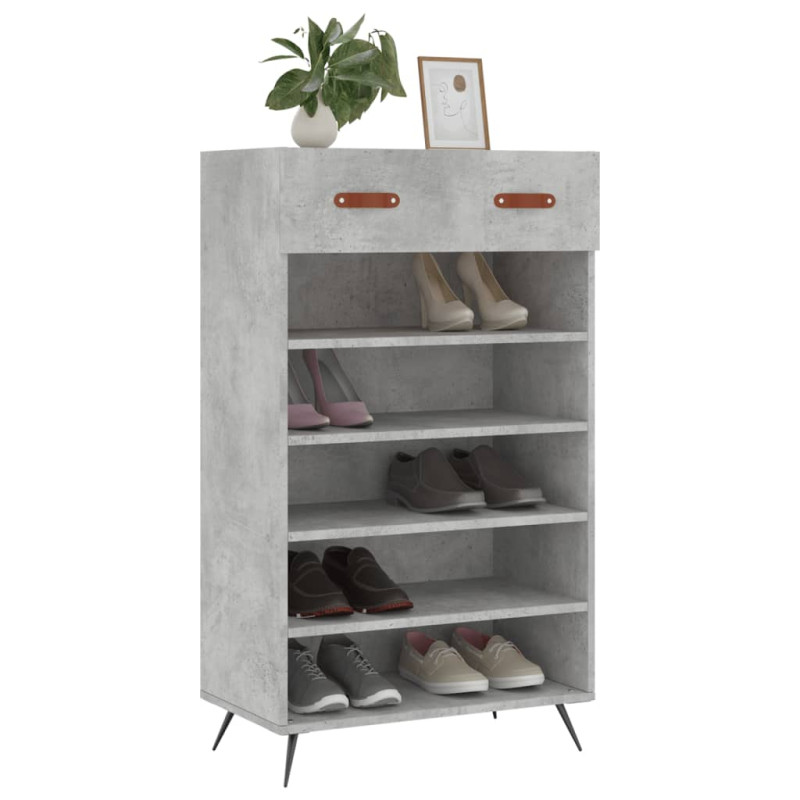 Szafka na buty, szarość betonu, 60x35x105 cm