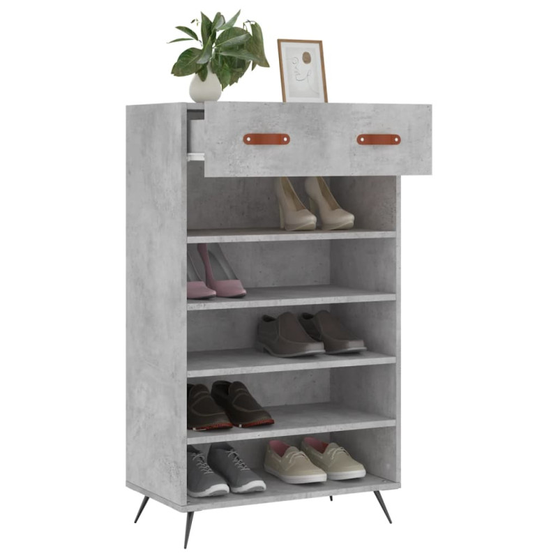 Szafka na buty, szarość betonu, 60x35x105 cm