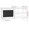 Stolik pod TV, czarny, 80x30x40 cm, drewno sosnowe i rattan